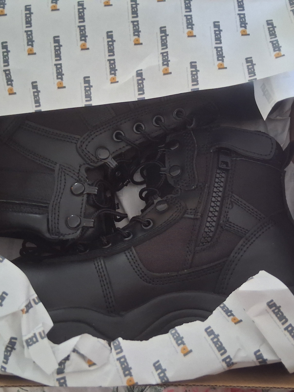 Men's Black Tactical Boot - Durable Lace-Up Work Shoe - Picture 2 of 6
